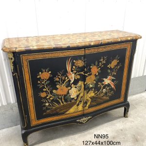 ตู้คอมโมดเพ้นท์มือท็อปไม้เพ้นท์ลายหิน