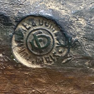 รูปปั้นดินเผามีลายเซ็นต์+แสตมป์