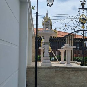 โคมไฟถนนปารีสโป๊ะทองแดงสูง4.8 เมตร