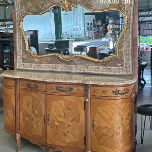 ตู้ไซด์บอร์ดสไตล์หลุยส์ 15 ทอปหินอ่อน Sideboard