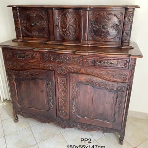 ตู้บุฟเฟต์2ชั้นสไตล์นอร์มังดีบานประตูบนเลื่อนซ้ายขวา