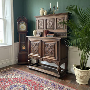 ตู้บุฟเฟต์2ชั้นไม้จริงสไตล์นิโอคลาสสิค-หลุยส์ ฟิลิปป์