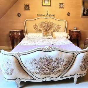 โครงเตียงผ้าปักทรงตะกร้า5ฟุตlit corbeille